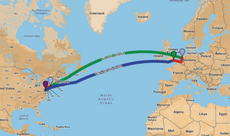 ANA-200G connections across the North Atlantic